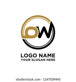OW initial circle logo template vector