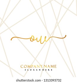 OW Initial Handwriting logo template vector