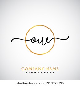 OW Initial Handwriting logo template vector