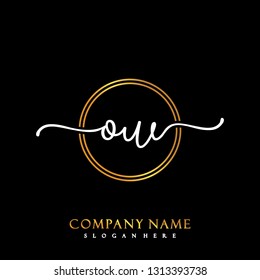 OW Initial Handwriting logo template vector