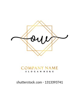 OW Initial Handwriting logo template vector