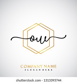 OW Initial Handwriting logo template vector