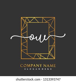 OW Initial Handwriting logo template vector