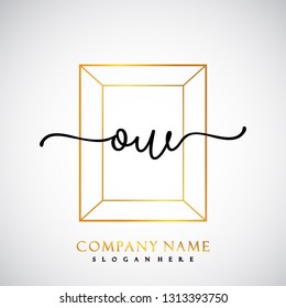 OW Initial Handwriting logo template vector