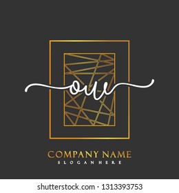 OW Initial Handwriting logo template vector