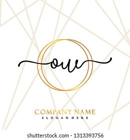 OW Initial Handwriting logo template vector