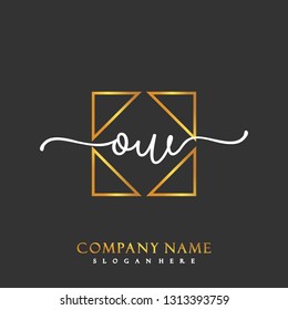 OW Initial Handwriting logo template vector