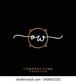 OW Initial handwriting logo template