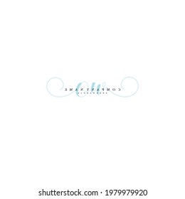 OW Initial handwriting logo vector illustration