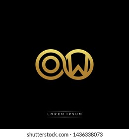 OW initial letter linked circle capital monogram logo modern template