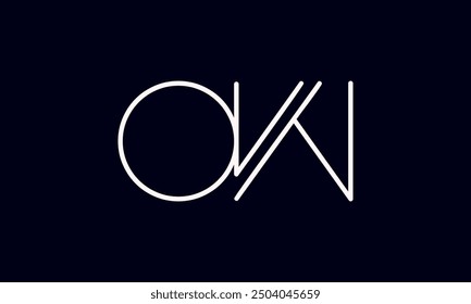 OW initial letter logo design. OW logo design vector in black background.