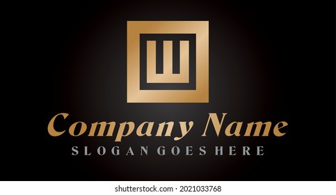 OW initial letters elegant logo vector design