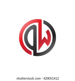 OW initial letters looping linked circle logo red black