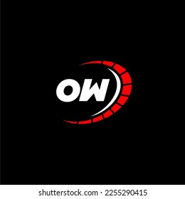 OW initial monogram for automotive logo with speed image design vector