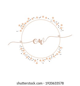 OW Initial monogram handwriting luxury illustration
