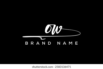 OW letter beauty handwriting vector logo. 
