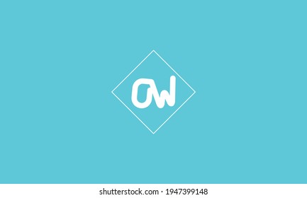 Diseño de logotipo de carta OW con estilo sencillo