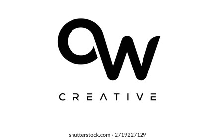 OW Letter Monogram Logo for Modern Creative Brand Identity