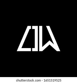 OW logo abstract monogram isolated on black background