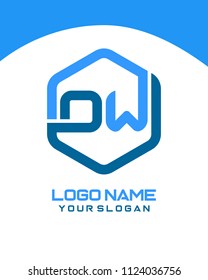 OW logo letter initial, Abstract polygonal Background Logo,