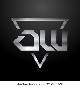 OW Logo, Metal Logo, Silver Logo, Monogram, Polygon