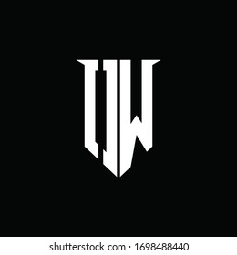 OW logo monogram with emblem shield style design template
