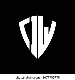 OW logo monogram with shield shape design template