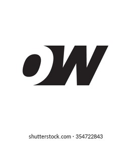 OW negative space letter logo