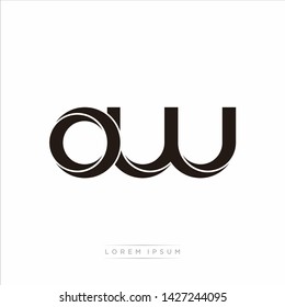 ow o w Initial Letter Split Lowercase Modern Monogram linked outline rounded logo