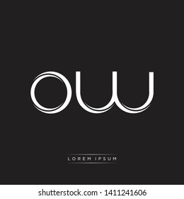 Ow O W Logo Initial Letter Split Lowercase Modern Style