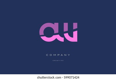 ow o w  pink blue pastel modern abstract alphabet company logo design vector icon template 