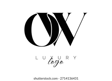 OW Serif Letter Monogramm Typografie Logo für elegante Premium-Branding-Identität