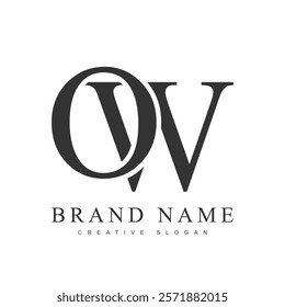 OW trendy logotype template. Initial letter o and w classic font style. Creative logo for company name or identity. Vector illustration.