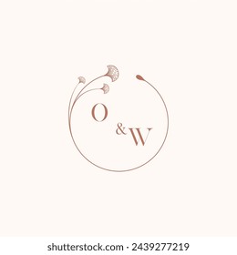 Diseños de logotipo de monograma de boda OW como inspiración