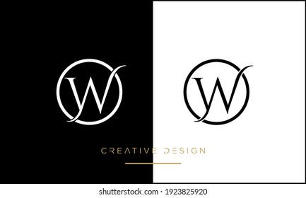 OW or WO Alphabet Letters Abstract Logo