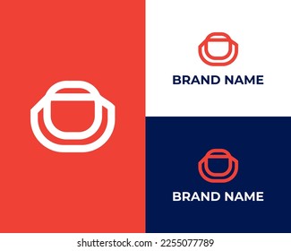 OW or WO Alphabet Letters Abstract Logo