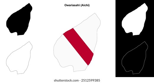 Owariasahi (Aichi) outline map set