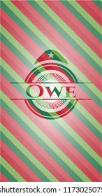 Owe christmas badge background.