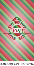 Owe christmas colors style badge.