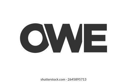OWE logo design template with strong and modern bold text. Initial based vector logotype featuring simple and minimal typography. Trendy company identity ideal for businesses brand presence.