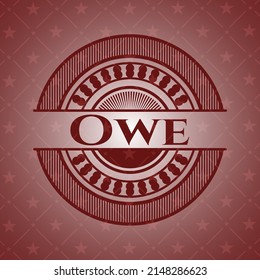 Owe red emblem. Vector Illustration. Detailed. 