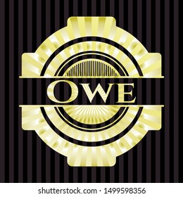 Owe shiny emblem. Vector Illustration. Detailed.