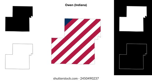 Owen County (Indiana) Outline-Kartenset