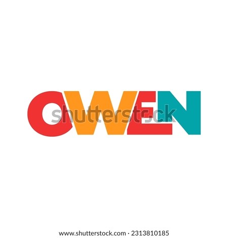 OWEN name lettering typhography text illustration vector