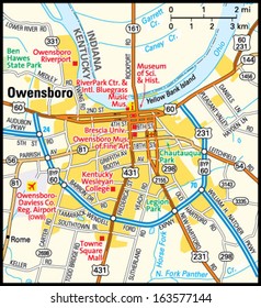 Owensboro, Kentucky Area Map