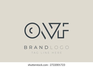 Logo-Design für abstrakte OWF-Buchstaben. Modernes Business-Logo-Design mit abstrakter Typografie und zeitgenössischem Stil