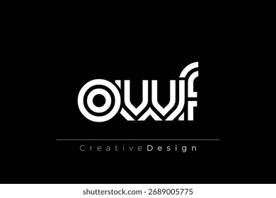 OWF Diseño de logotipo de letra moderno único creativo. Diseño elegante del logotipo del monograma con los Elementos decorativos y la tipografía