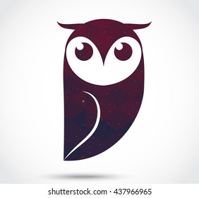 Owl abstract icon isolated on white
