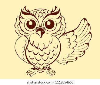 Owl. Abstract vector clip art