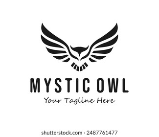 owl abstract vector logo. white background